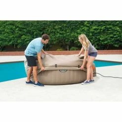 Couverture Thermique Pour Spa Gonflable Intex Pure Spa Rond 4 Places -piscine Soldes 28523 couverture spa ecoenergetique intex 4