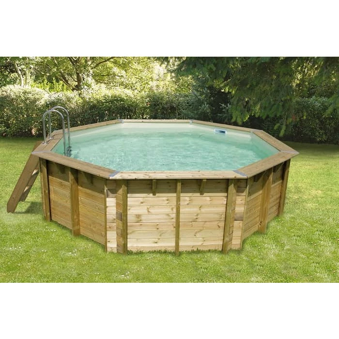Piscine En Bois Octogonale Ubbink Océa 4,30 X 1,20 M - Liner Beige 1 Piscine En Bois Octogonale Ubbink Océa 4,30 X 1,20 M - Liner Beige