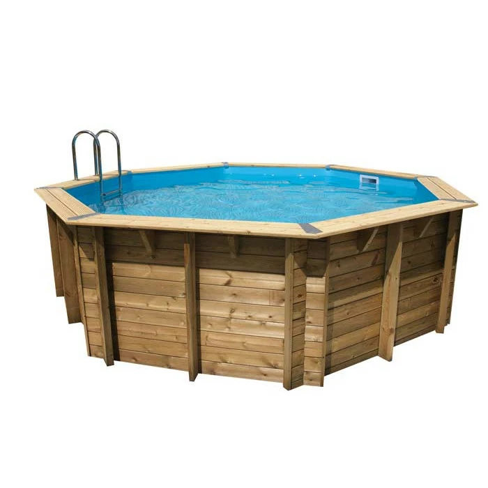 Piscine En Bois Octogonale Ubbink Océa 5,10 X 1,20 M - Liner Bleu 1 Piscine En Bois Octogonale Ubbink Océa 5,10 X 1,20 M - Liner Bleu