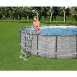 Piscine Tubulaire Ronde Bestway Steel Pro Max 5,49 X 1,22 M 7 Piscine Tubulaire Ronde Bestway Steel Pro Max 5,49 X 1,22 M -piscine Soldes 5618y piscine hors sol bestway ronde steel pro max 549 122 echelle