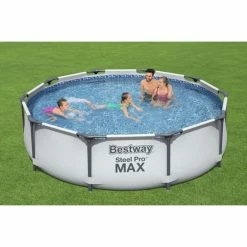 Piscine Tubulaire Ronde Bestway Steel Pro Max 4,57 X 1,07 M -piscine Soldes 56488 piscine tubulaire ronde bestway steel pro max 457 107 ambiance 3