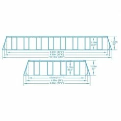 Piscine Tubulaire Rectangulaire Bestway Power Steel™ 9,56 X 4,88 X 1,32 M -piscine Soldes 56623 dimensions