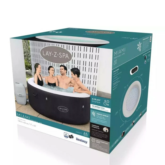Spa Gonflable Bestway Lay-Z Spa MIAMI AirJet 4 Places 6 Spa Gonflable Bestway Lay-Z Spa MIAMI AirJet 4 Places – Image 6