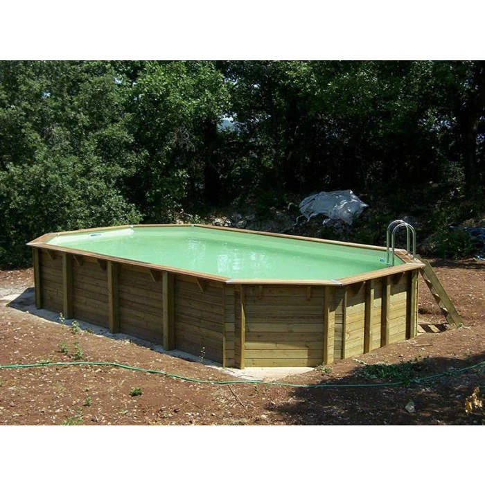 Piscine En Bois Octogonale Ubbink Azura 7,50 X 4,00 X 1,30 M - Liner Beige 2 Piscine En Bois Octogonale Ubbink Azura 7,50 X 4,00 X 1,30 M - Liner Beige – Image 2