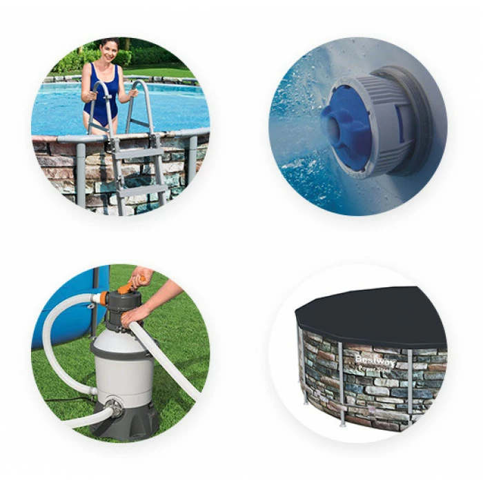 Piscine Tubulaire Bestway Power Steel Swim Vista Ovale 4,88 X 3,05 X 1,07 M 2 Piscine Tubulaire Bestway Power Steel Swim Vista Ovale 4,88 X 3,05 X 1,07 M – Image 2