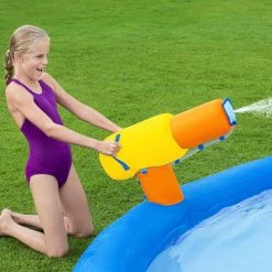 Aire De Jeux Avec Toboggan, Pataugeoire Et Canon à Eau Bestway Mont Splashmore -piscine Soldes aire jeux bestway mont splashmore 53345 6