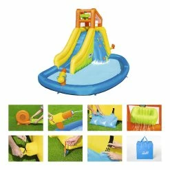 Aire De Jeux Avec Toboggan, Pataugeoire Et Canon à Eau Bestway Mont Splashmore -piscine Soldes aire jeux bestway mont splashmore 53345 9