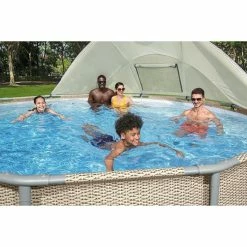 Auvent Pour Piscine Tubulaire Bestway Ø 3,05 à 5,49 M 13 Auvent Pour Piscine Tubulaire Bestway Ø 3,05 à 5,49 M -piscine Soldes auvent rond bestway 2 ambiance
