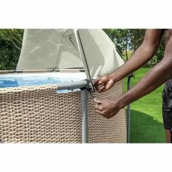 Auvent Pour Piscine Tubulaire Bestway Ø 3,05 à 5,49 M 14 Auvent Pour Piscine Tubulaire Bestway Ø 3,05 à 5,49 M -piscine Soldes auvent rond bestway 2 ambiance installation