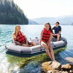 Set Bateau Gonflable 3 Places Intex Mariner 3 (rames Et Gonfleur Inclus) -piscine Soldes bateau intex mariner 7