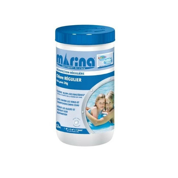 Marina Désinfection Régulière - Mini-galets De Chlore Régulier 1,2kg 1 Marina Désinfection Régulière - Mini-galets De Chlore Régulier 1,2kg