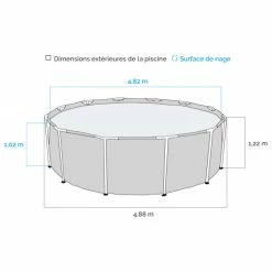 Piscine Tubulaire Ronde Bestway Power Steel Swim Vista 4,88 X 1,22 M -piscine Soldes dimensions piscine bestway power steel swim vista 56725 1