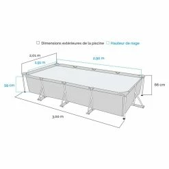 Piscine Tubulaire Bestway Steel Pro 3 X 2,01 X 0,66 -piscine Soldes dimensions piscine bestway steel pro 3 201 066 1
