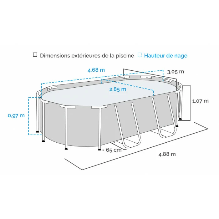 Piscine Tubulaire Bestway Power Steel Swim Vista Ovale 4,88 X 3,05 X 1,07 M 4 Piscine Tubulaire Bestway Power Steel Swim Vista Ovale 4,88 X 3,05 X 1,07 M – Image 4