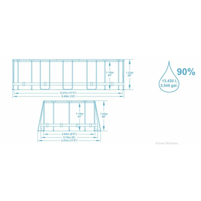 Piscine Tubulaire Ovale Bestway Power Steel 5,49 X 2,74 X 1,22 M 3 Piscine Tubulaire Ovale Bestway Power Steel 5,49 X 2,74 X 1,22 M – Image 3