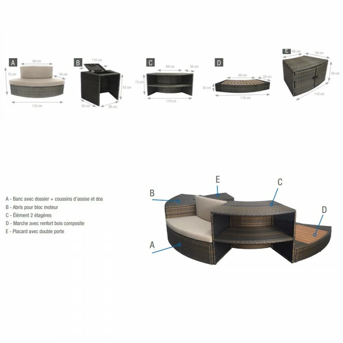 PACK Spa Portable Netspa Vita Premium 4 à 6 Personnes + Mobilier 7 PACK Spa Portable Netspa Vita Premium 4 à 6 Personnes + Mobilier – Image 7