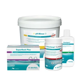 Kit D'entretien Bayrol Piscine Classique - Chlore, Anti-algues, Floculant Et Ph Moins 1 Kit D'entretien Bayrol Piscine Classique - Chlore, Anti-algues, Floculant Et Ph Moins