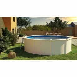 GRE Piscine Ronde Acier Gré Atlantis - Ø 5,50 X 1,30 M -piscine Soldes kitpr558 piscine ronde acier gre atlantis 570 ambiance 2