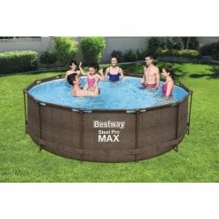 Piscine Tubulaire Ronde Bestway Steel Pro Max 3,66 X 1,00 M -piscine Soldes piscine bestway imitation bois 366 4