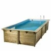 Piscine En Bois Rectangulaire Ubbink Azura 5,05 X 3,50 X 1,26 M - Liner Bleu