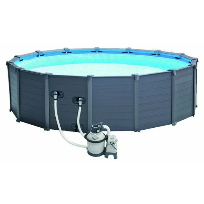 Piscine Tubulaire Ronde Intex Graphite 4.78 X 1.24 M 1 Piscine Tubulaire Ronde Intex Graphite 4.78 X 1.24 M