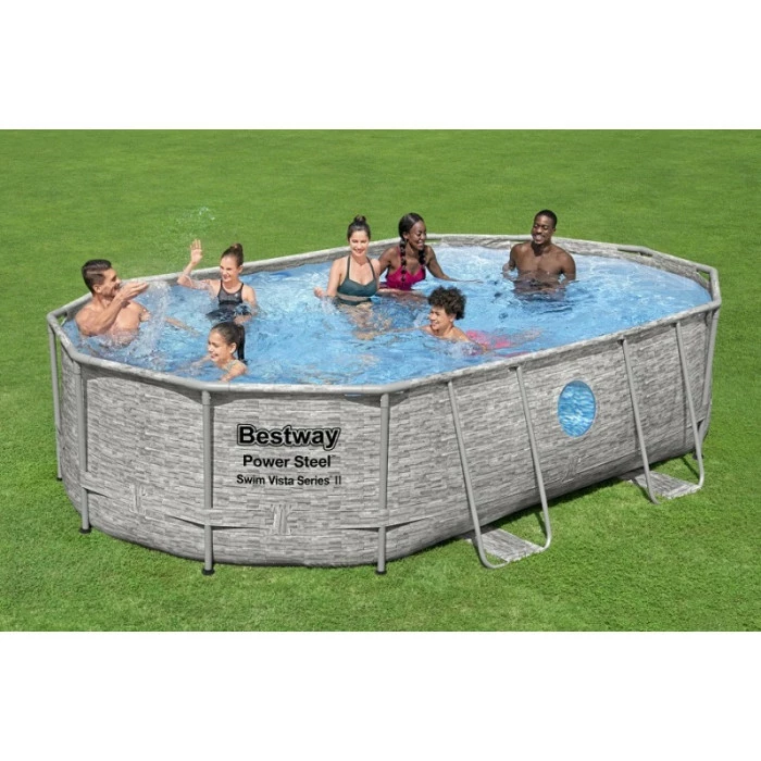 Piscine Tubulaire Bestway Power Steel Swim Vista Ovale 4,88 X 3,05 X 1,07 M 5 Piscine Tubulaire Bestway Power Steel Swim Vista Ovale 4,88 X 3,05 X 1,07 M – Image 5