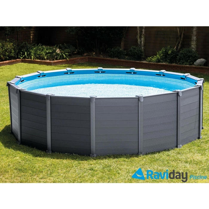 Piscine Tubulaire Ronde Intex Graphite 4.78 X 1.24 M 5 Piscine Tubulaire Ronde Intex Graphite 4.78 X 1.24 M – Image 5
