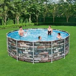 Piscine Tubulaire Bestway Power Steel Stone Ronde 4,27 X 1,22 M 17 Piscine Tubulaire Bestway Power Steel Stone Ronde 4,27 X 1,22 M -piscine Soldes piscine tubulaire bestway steel stone ronde 427 x 122 cm 2 1