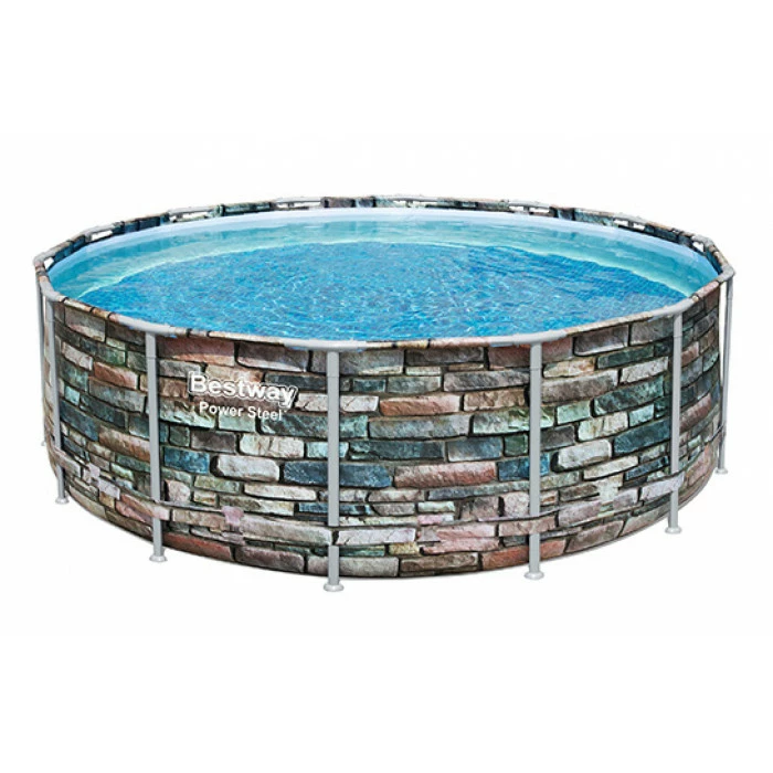 Piscine Tubulaire Bestway Power Steel Stone Ronde 4,27 X 1,22 M 2 Piscine Tubulaire Bestway Power Steel Stone Ronde 4,27 X 1,22 M – Image 2