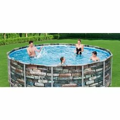 Piscine Tubulaire Bestway Power Steel Stone Ronde 4,27 X 1,22 M 13 Piscine Tubulaire Bestway Power Steel Stone Ronde 4,27 X 1,22 M -piscine Soldes piscine tubulaire bestway steel stone ronde 427 x 122 cm 7 1