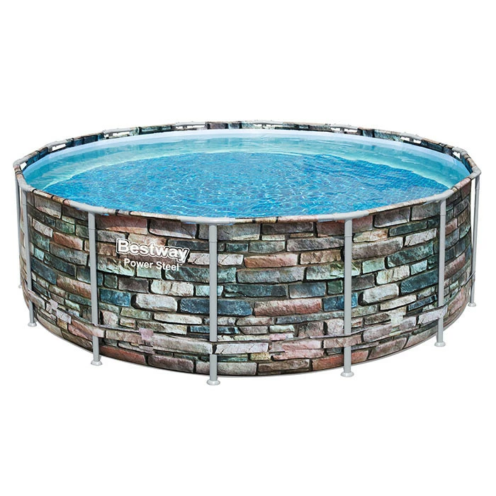 Piscine Tubulaire Bestway Power Steel Stone Ronde 4,27 X 1,22 M 1 Piscine Tubulaire Bestway Power Steel Stone Ronde 4,27 X 1,22 M