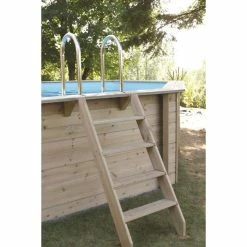 Piscine En Bois Octogonale Ubbink Azura 4,90 X 3,55 X 1,30 M - Liner Beige -piscine Soldes piscine ubbink azura 490 355 130 bleu 4 1