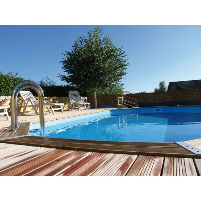 Piscine En Bois Octogonale Ubbink Azura 6,10 X 4 X 1,20 M - Liner Bleu 3 Piscine En Bois Octogonale Ubbink Azura 6,10 X 4 X 1,20 M - Liner Bleu – Image 3