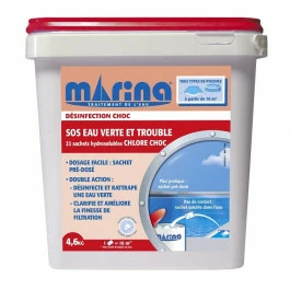 Marina Désinfection Choc - SOS Eau Verte Et Trouble Sachets Hydrosoluble Chlore Choc 4,6kg 1 Marina Désinfection Choc - SOS Eau Verte Et Trouble Sachets Hydrosoluble Chlore Choc 4,6kg