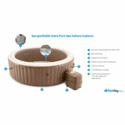 Spa Gonflable Intex PureSpa Sahara 8 Places 15 Spa Gonflable Intex PureSpa Sahara 8 Places -piscine Soldes spa gonflable intex 28412ex sahara caracteristiques