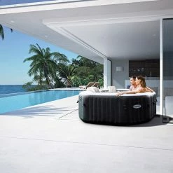 Spa Gonflable Intex PureSpa Carbone 4 Places -piscine Soldes spa gonflable intex purespa carbone 4 places ambiance 2